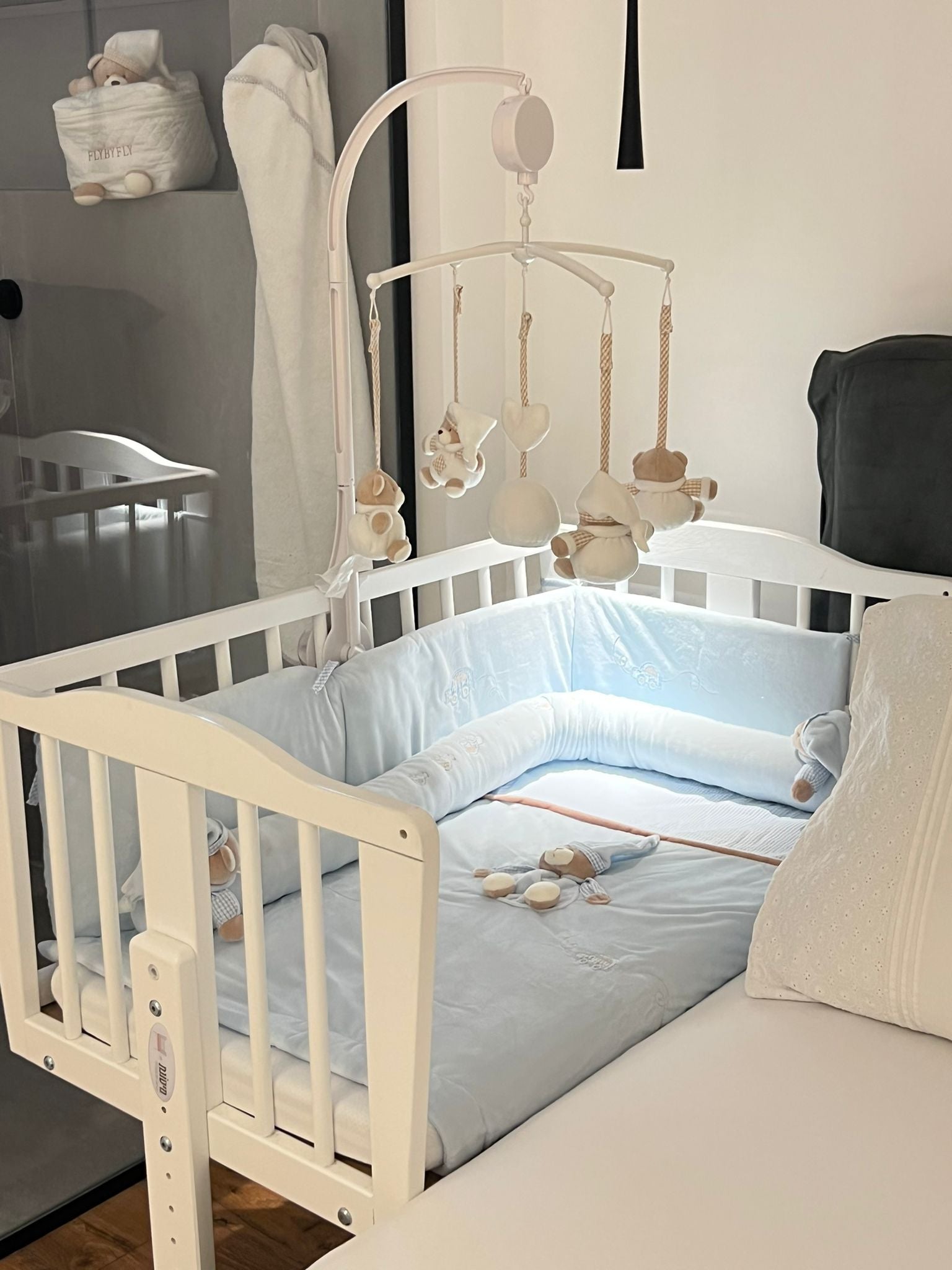 סט מצעים לעריסה פרימיום - כחול