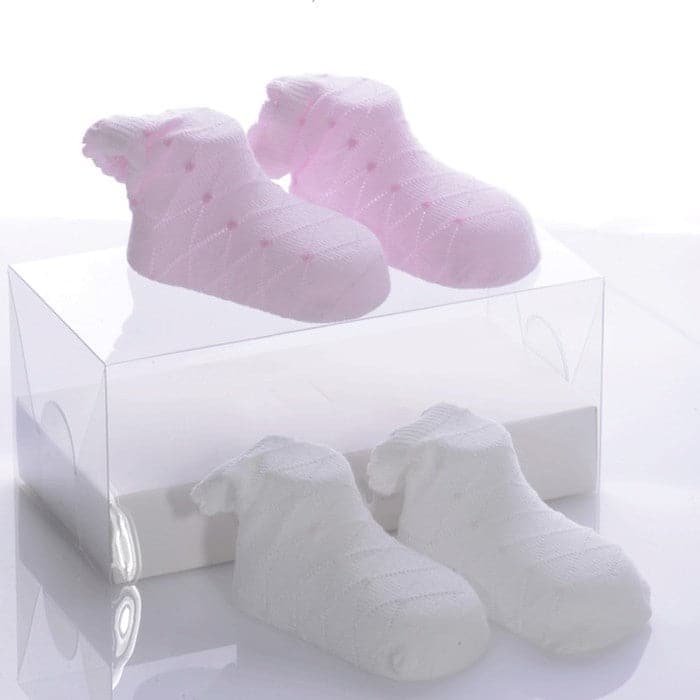 2 זוגות גרביים לתינוק - ורוד&לבן