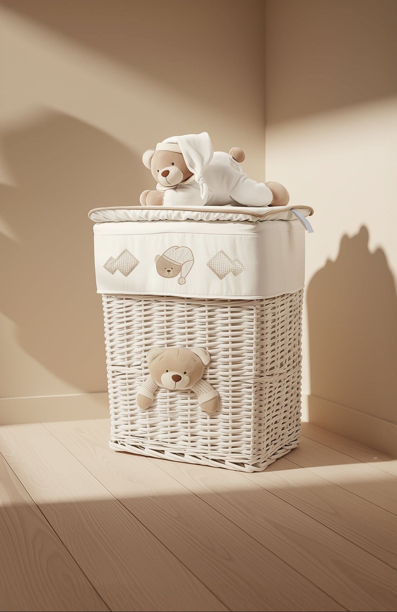 סל אחסון \ כביסה - בז' מרובע