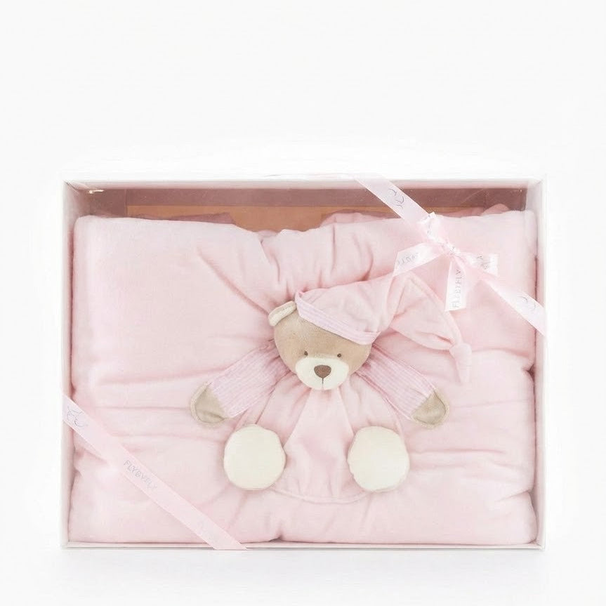 שמיכה + פוך למיטת תינוק \ מעבר - ורוד