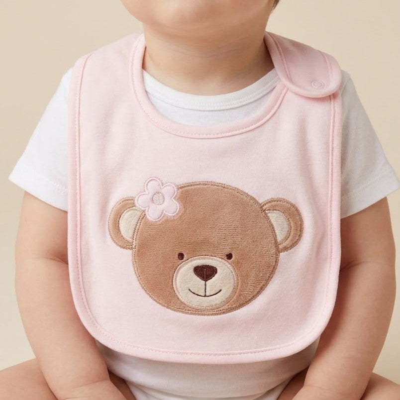 مريلة دب فائقة الامتصاص - وردي