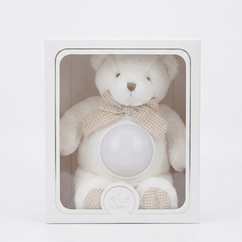 מנורת לילה לתינוק - דובי לבן&בז'