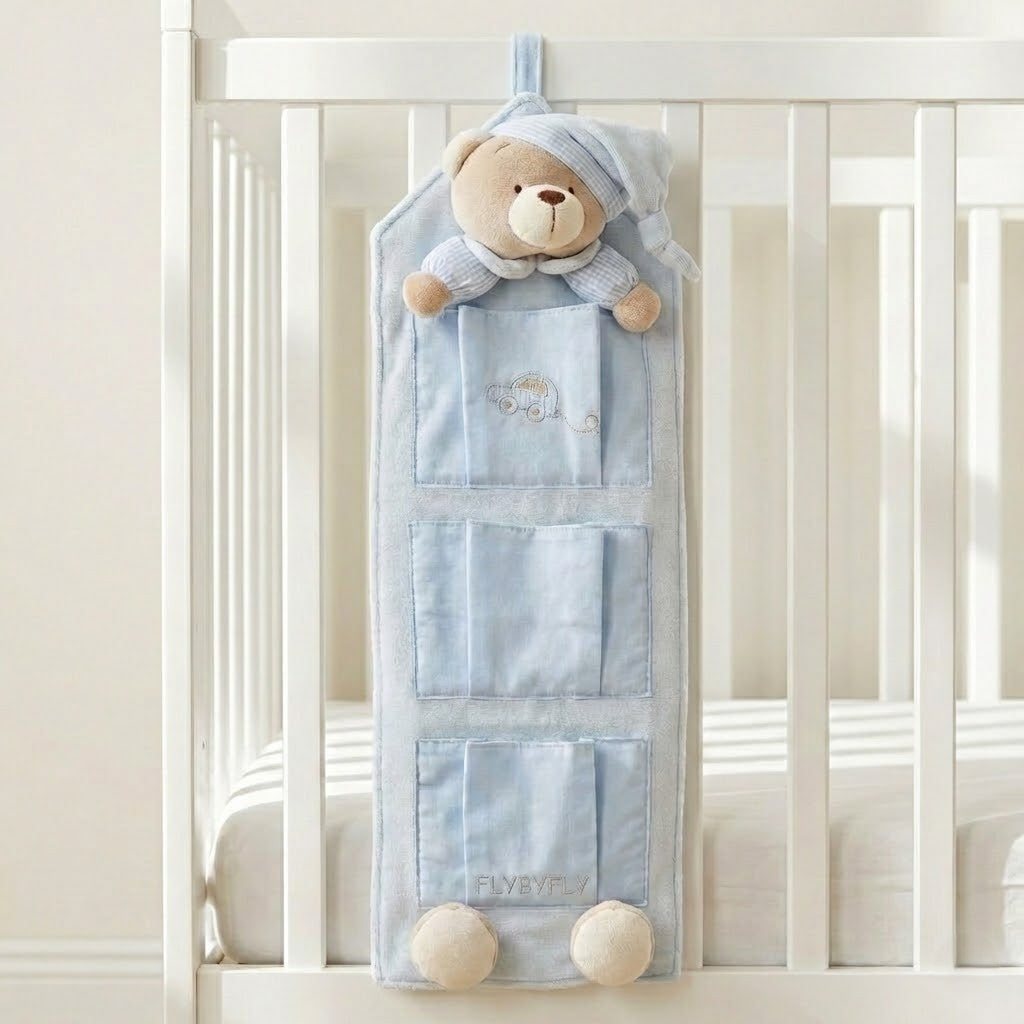 ארגונית למיטת תינוק 3 תאים - כחול