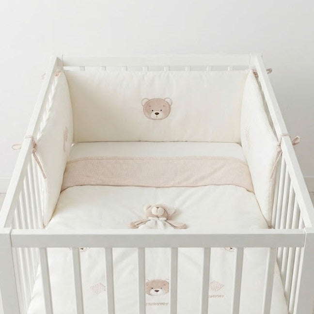 סט מצעים לעריסה פרימיום - בז'