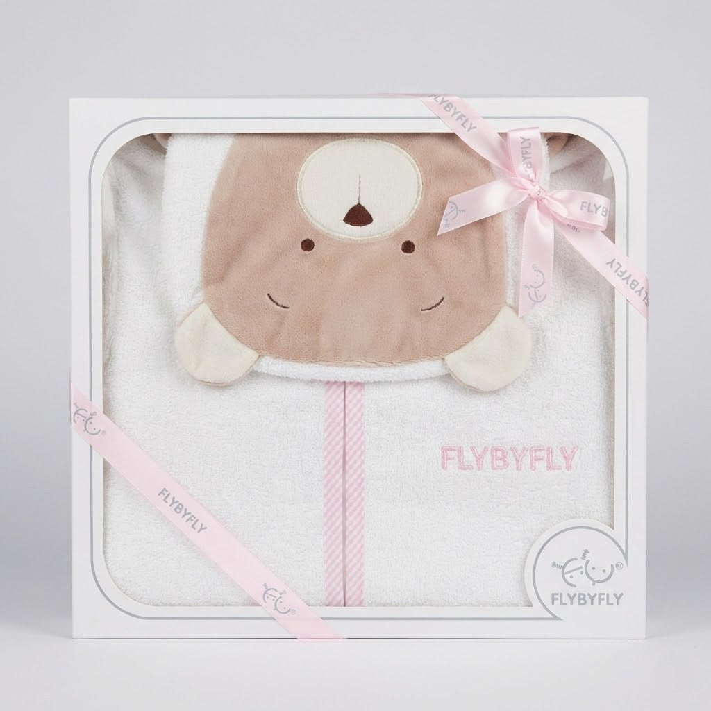 חלוק מגבת דובי חיבוקי - ורוד