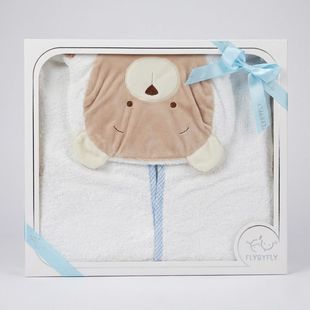 חלוק מגבת דובי חיבוקי - כחול