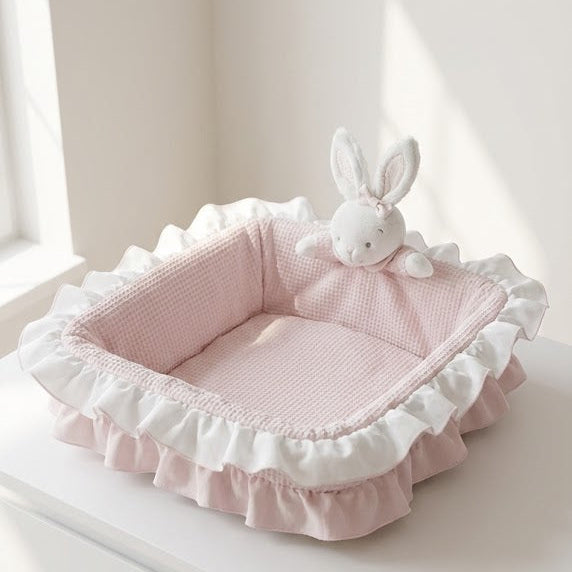 סלסלת קש מימי - ורוד