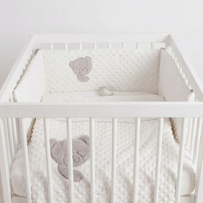 PREMIUM CRIB BEDDING SET  - WHITE