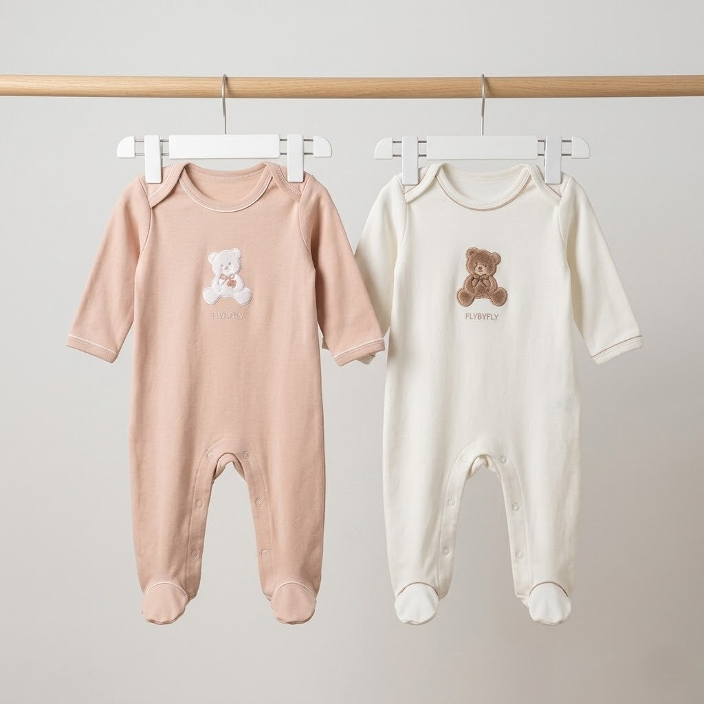 מארז אוברולים זוגי - לבן \ בז'