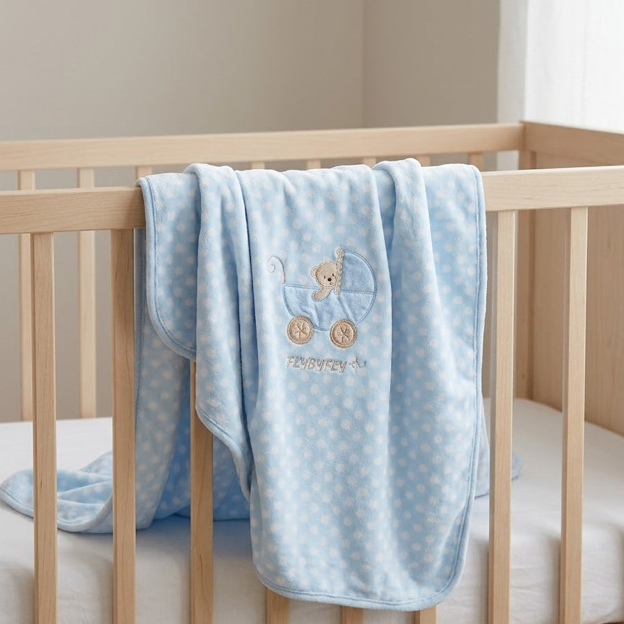 שמיכה מחממת לעגלה/עריסה-כחול