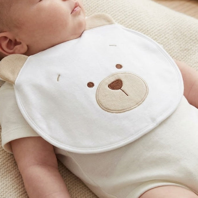 סינר לתינוק דובי עגול - בז'