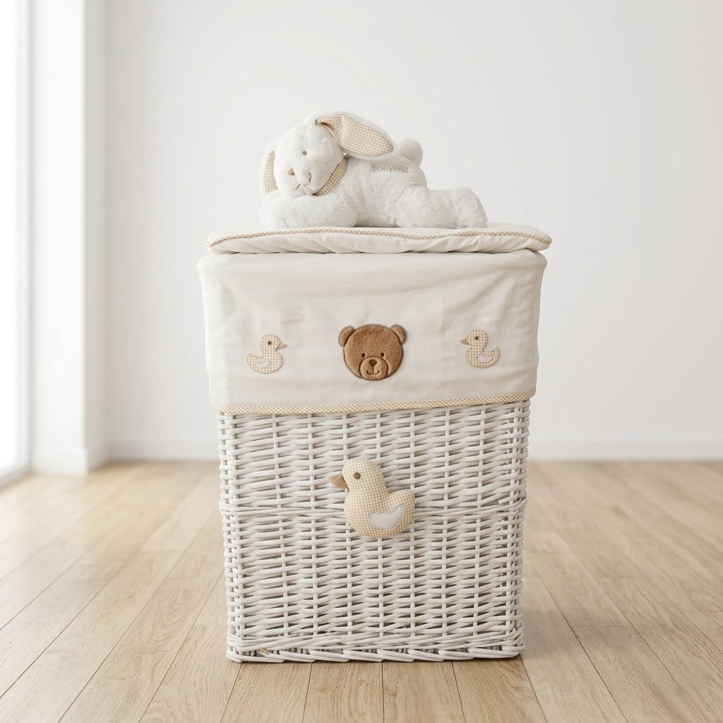 סל אחסון \ כביסה מרובע - ארנב בז'