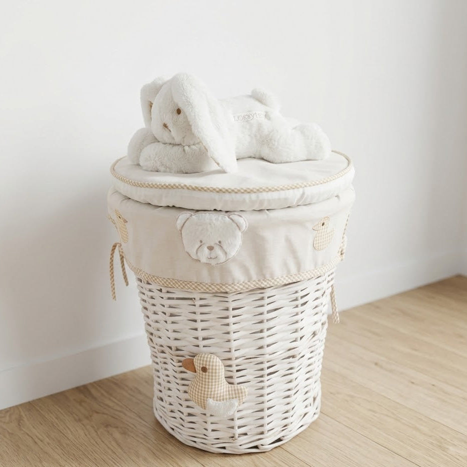 POPO סל אחסון \ כביסה עגול - ארנב בז'