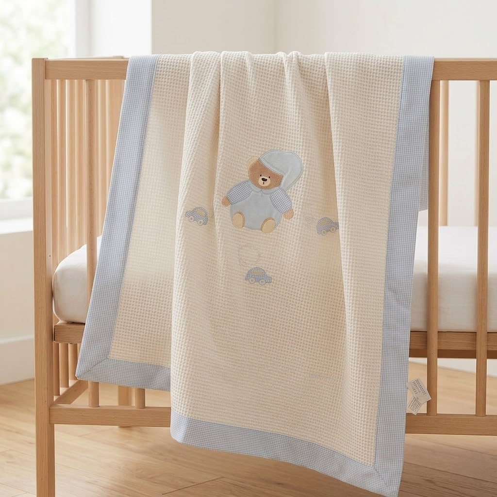 שמיכה פפיטה גדולה למיטה - כחול