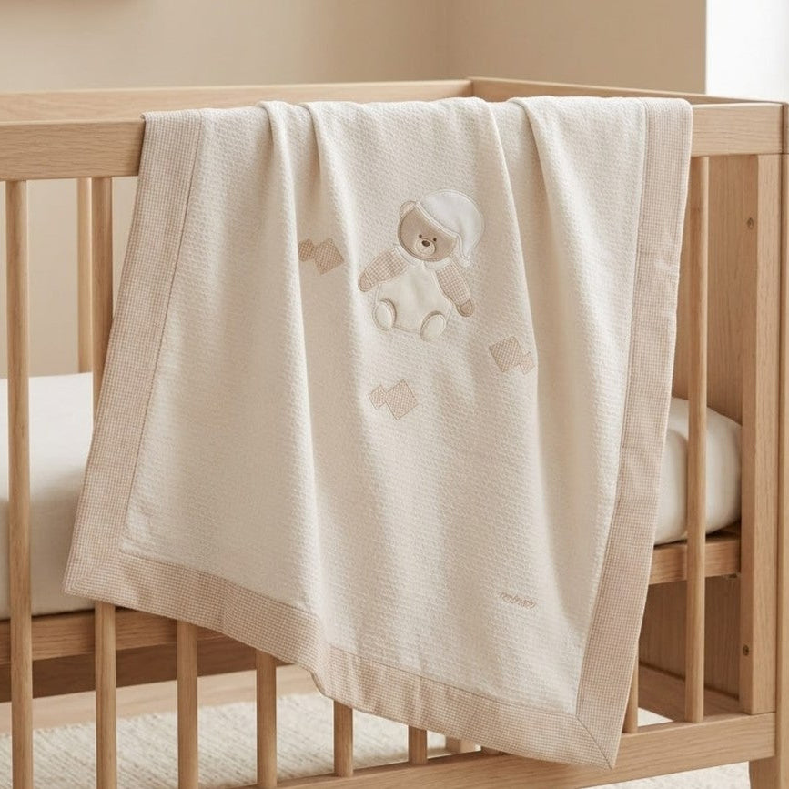 שמיכה פפיטה גדולה למיטה - בז'