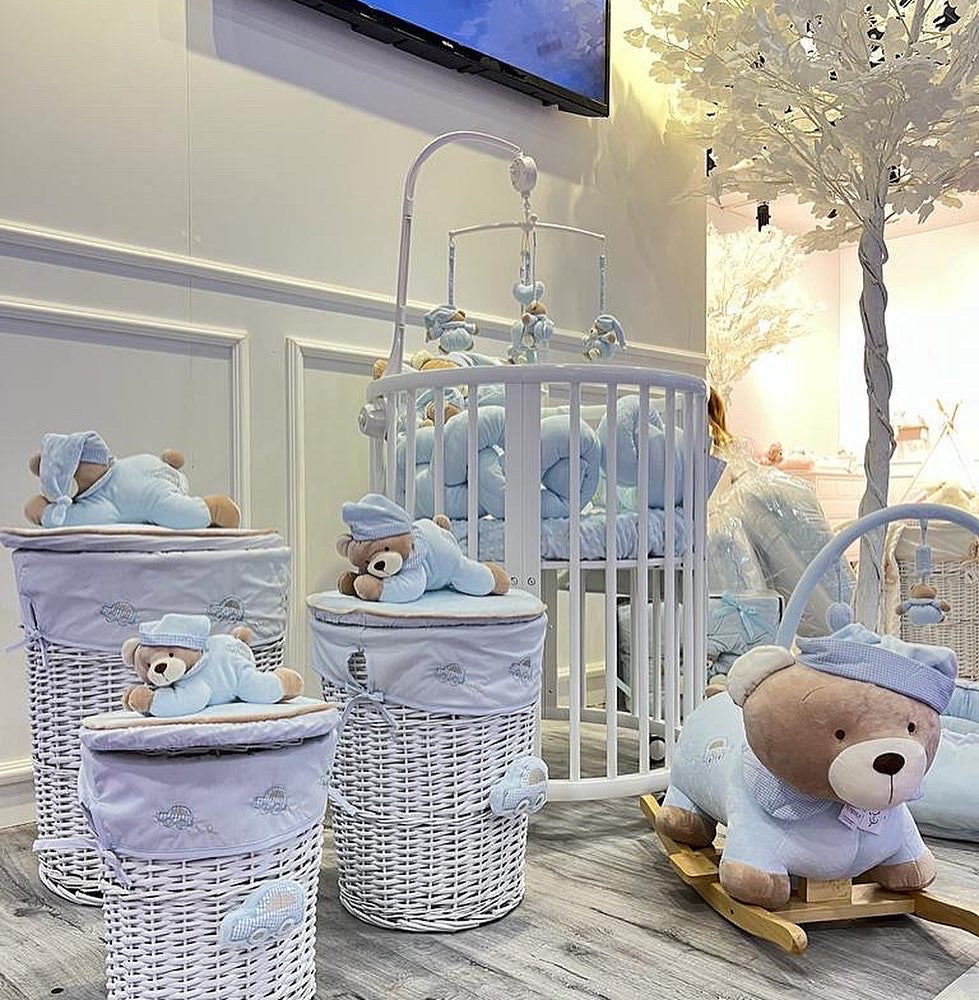 סל אחסון \ כביסה עגול - כחול