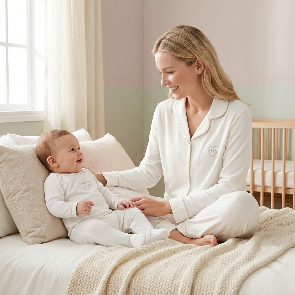 מארז סט פיג'מה לאמא ולתינוק FLYBYFLY דובי