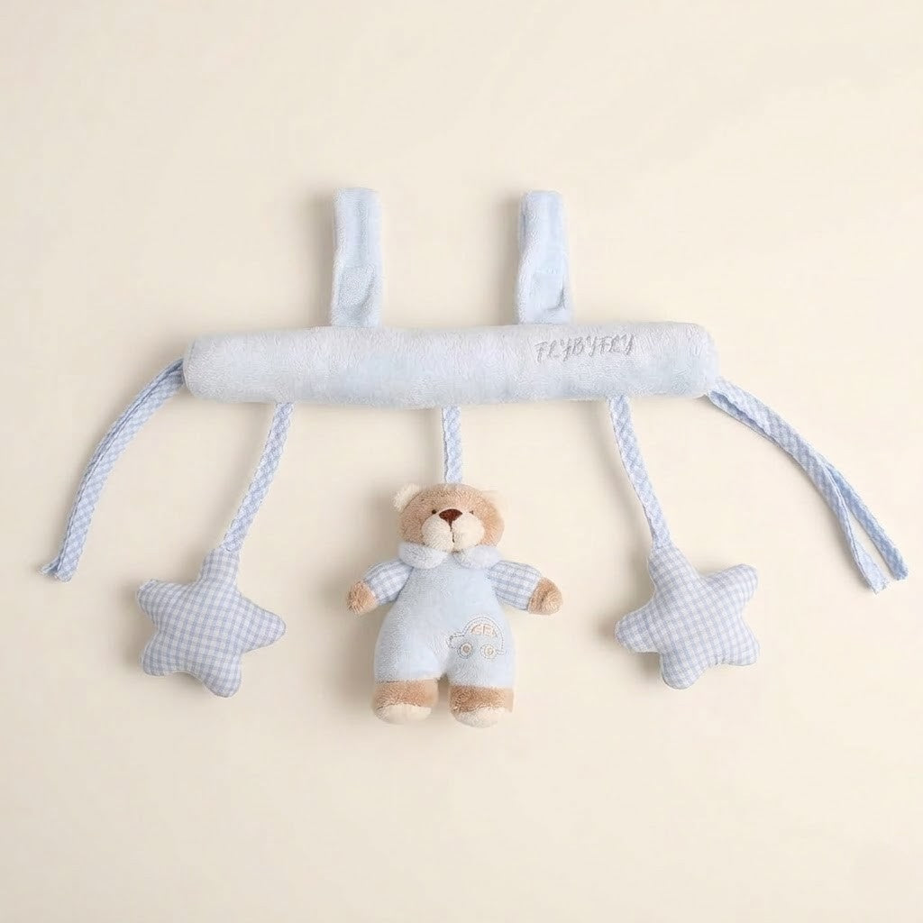 HANGING BEAR SHAKY RATTLE STAR - BLUE