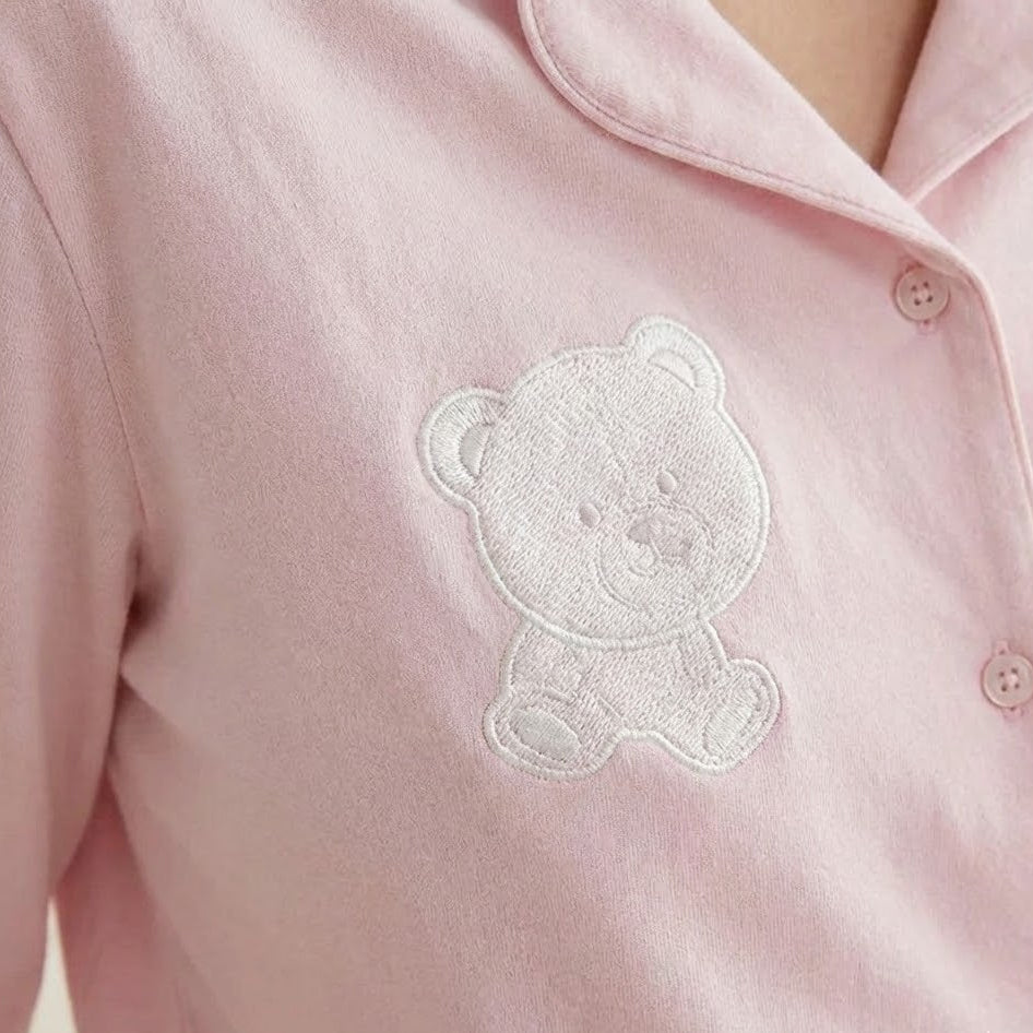 מארז ליולדת- סט פיג'מות זוגי לאם ולתינוק - ורוד