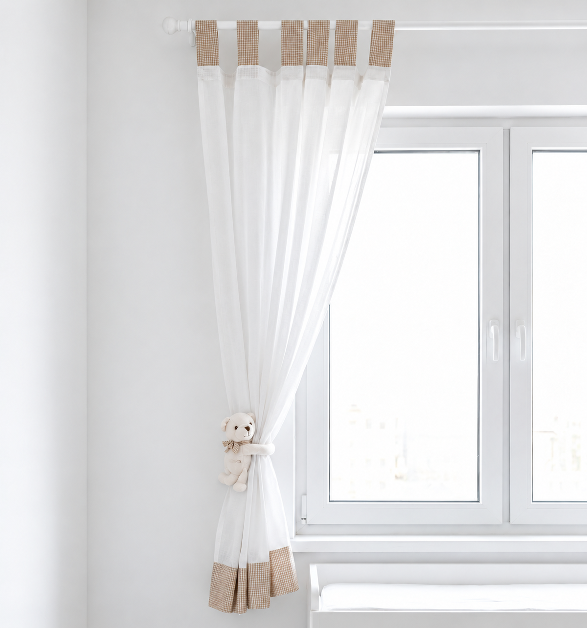 BEAR CURTAIN - BEIGE FINISH 