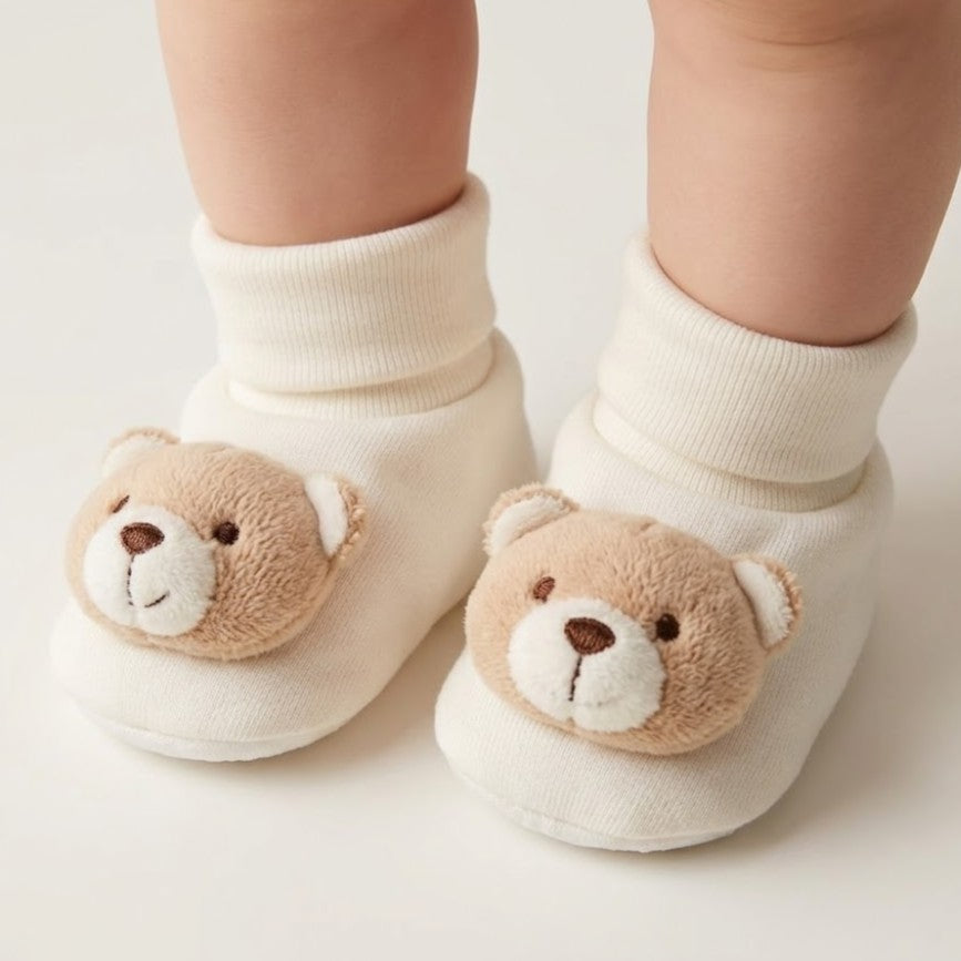 جوارب أطفال محبوكة - بيضاء