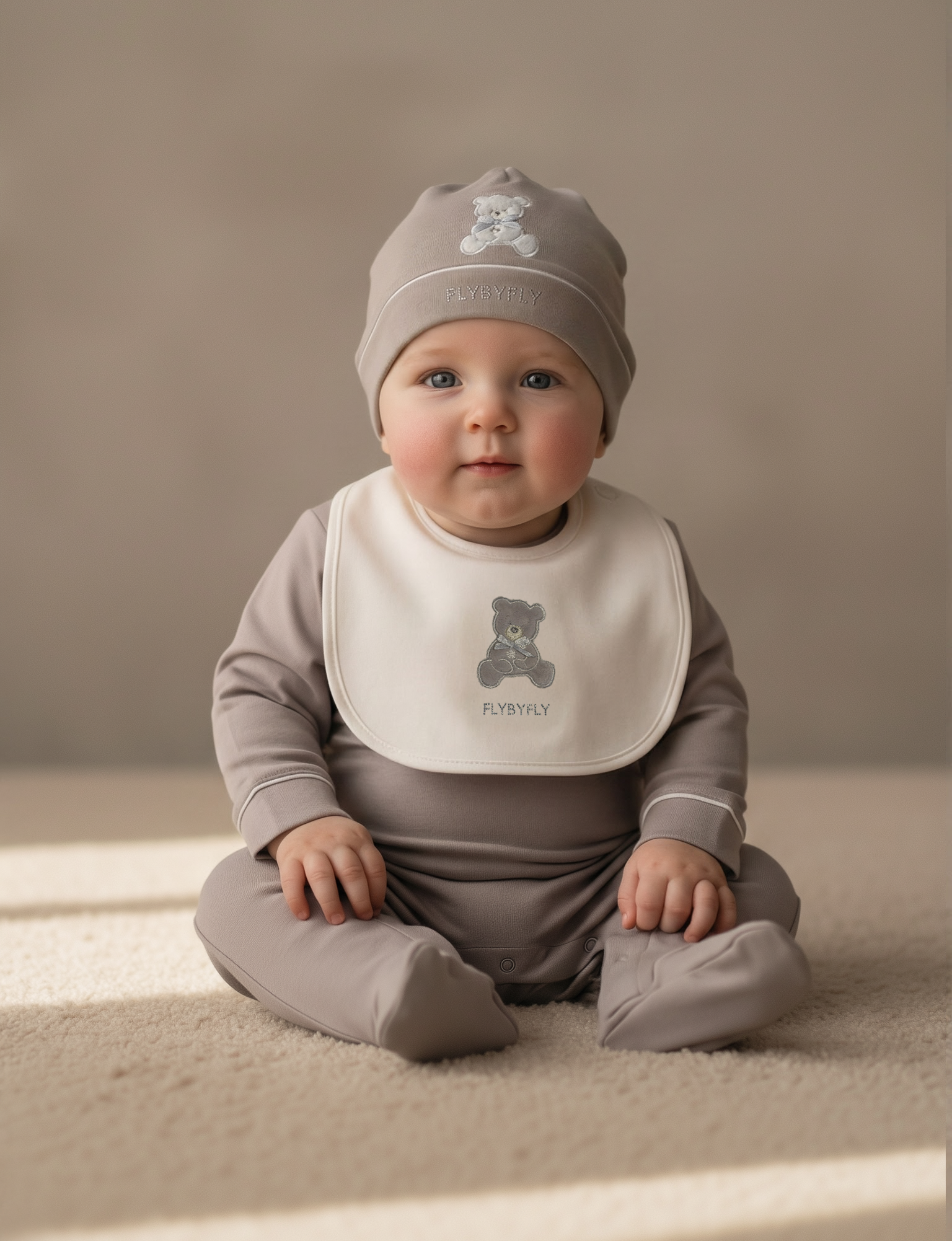 מארז אוברול + סינר וכובע - אפור'