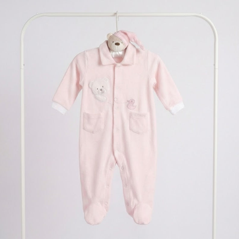 אוברול מכופתר + קולב - ורוד