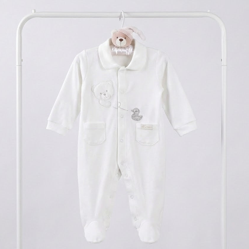 אוברול מכופתר + קולב - לבן