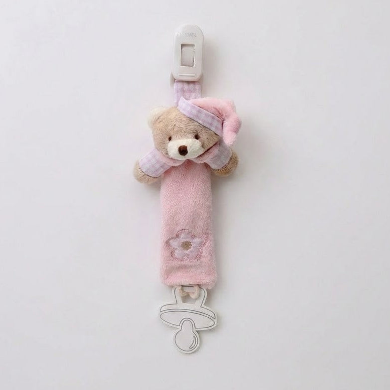מחזיק מוצץ דובי - ורוד
