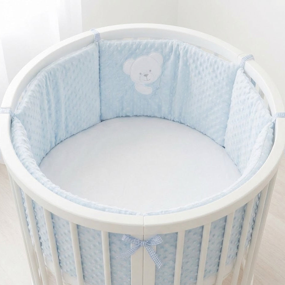 מגן ראש ומיטה מלא - כחול בועות