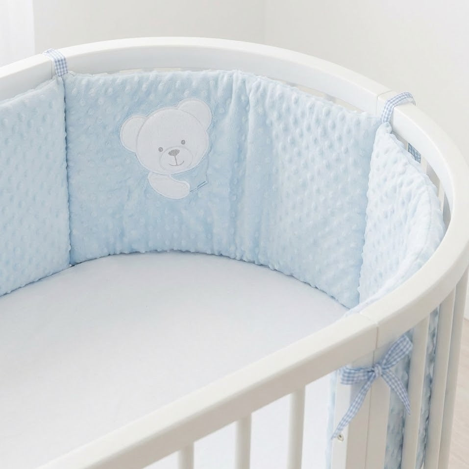 מגן ראש ומיטה מלא - כחול בועות