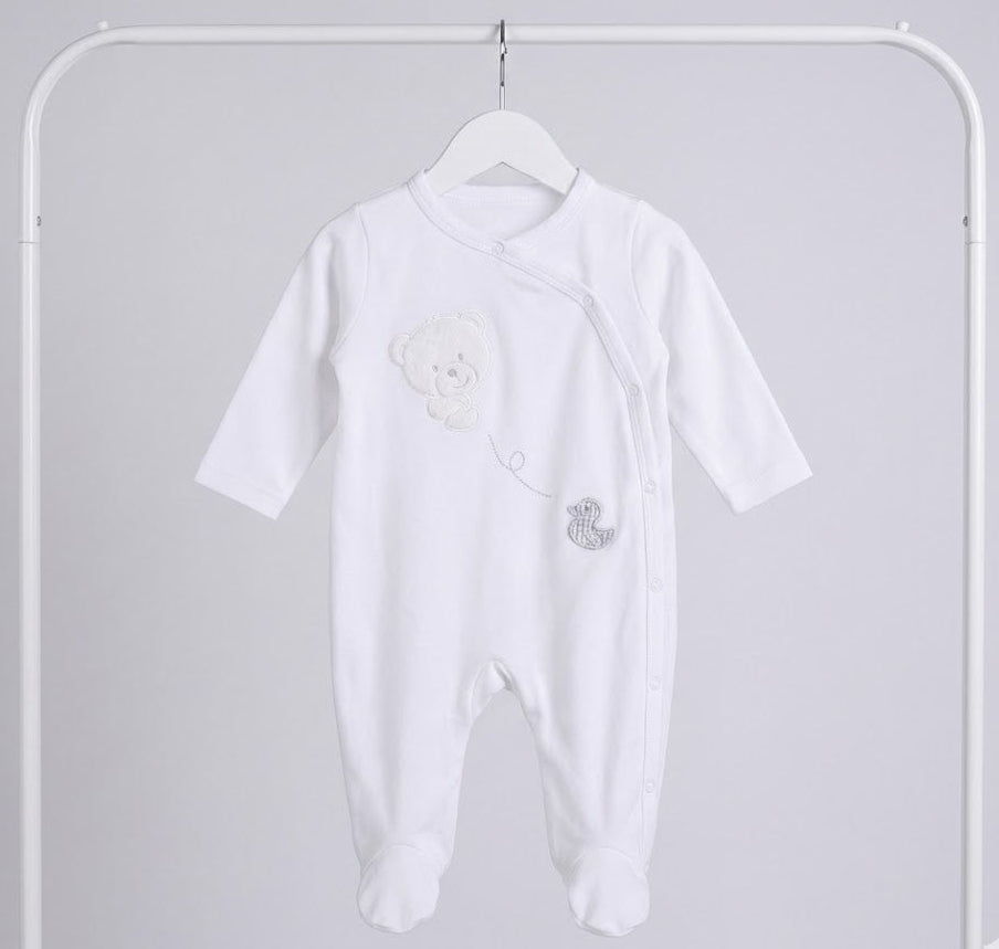 אוברול דובי ארוך - לבן