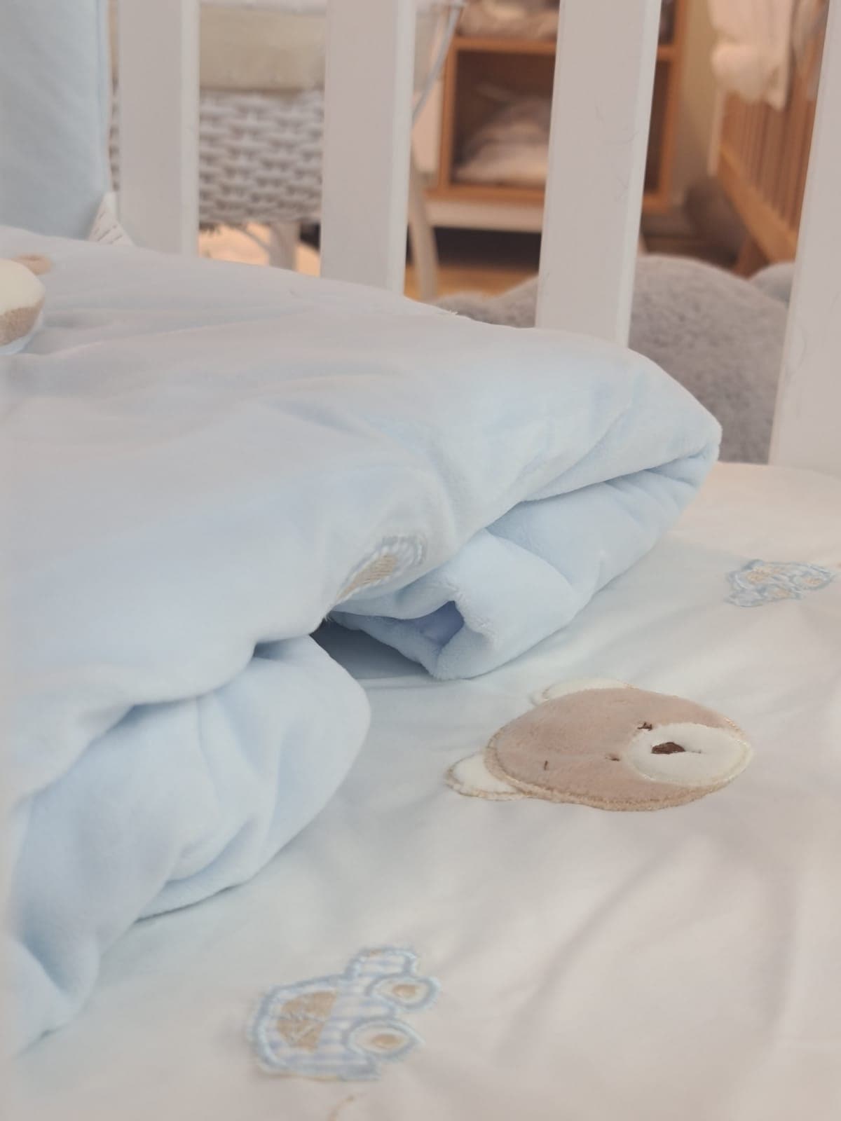 סט מצעים לעריסה פרימיום - כחול