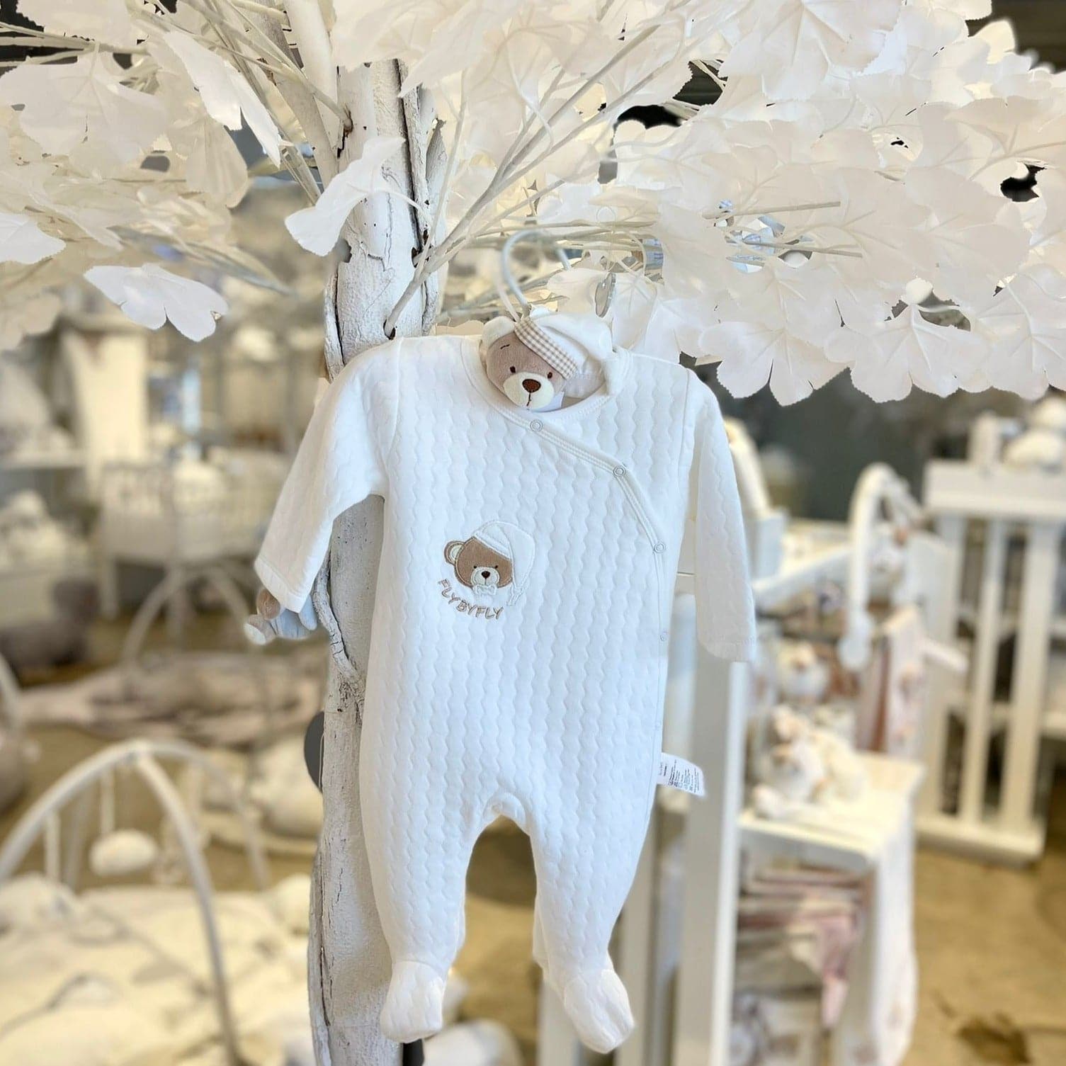 מארז אוברול+קולב דובי - בז'